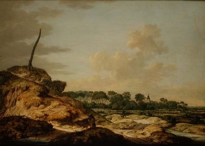 Landschaft mit Jäger und Fernblick auf Middleburg von Johannes Goedaert