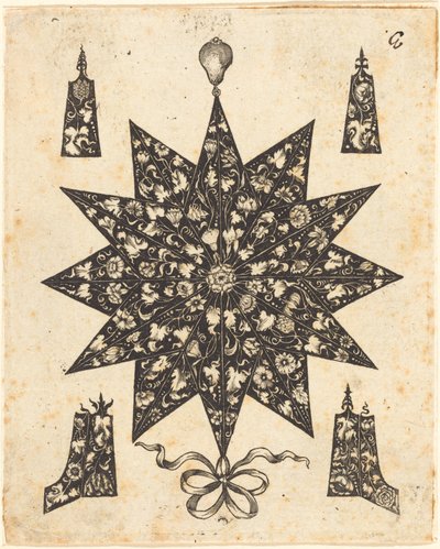 Mit Blumen verzierter Stern von Johannes Hanias
