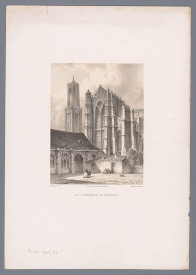 Blick auf die Domkirche und den Domturm in Utrecht von Johannes Hilverdink