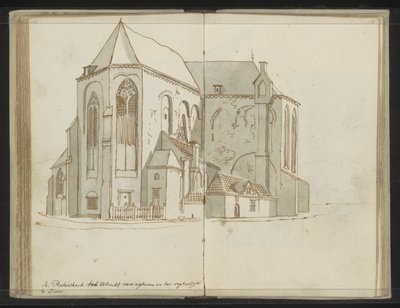 Rechte und Rückseite der Pieterskerk in Utrecht von Johannes Huibert Prins