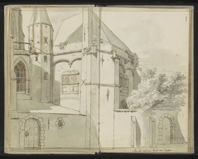 Zijaanzicht van de Nieuwe Kerk te Delft von Johannes Huibert Prins