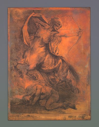 Der Tod als Zentaur mit Pfeil und Bogen von Johannes Josephus Aarts