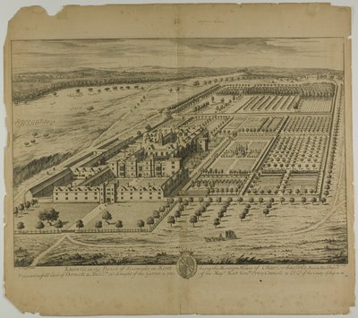 Knowle in der Gemeinde Sevenoaks in Kent, Tafel 24 aus Britannia Illustrata von Johannes Kip
