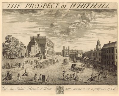 Der Plan von Whitehall, 1724 von Johannes Kip