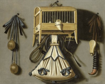 Stillleben mit Jagdgeräten von Johannes Leemans