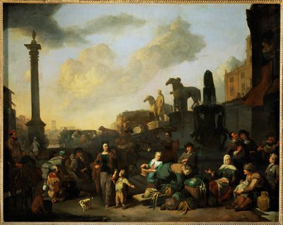 Der Kräutermarkt in Rom von Johannes Lingelbach