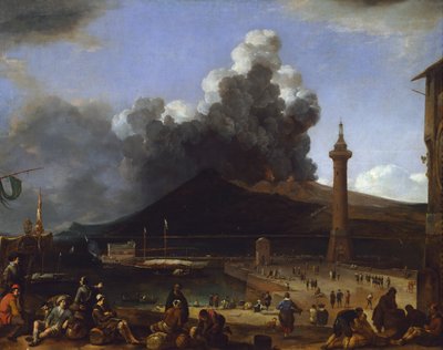 Der Hafen von Neapel mit ausbrechendem Vesuv, von Johannes Lingelbach von Johannes Lingelbach
