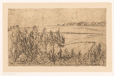 Landschaft mit Feldern und Bäumen von Johannes Löhr