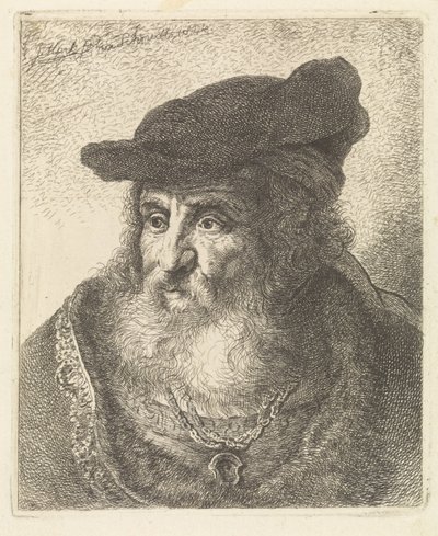 Porträt eines alten Mannes mit Barett von Johannes Mock