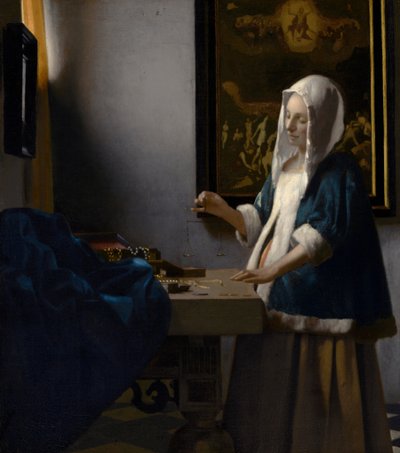 Frau mit Waage von Johannes Vermeer