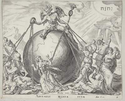 Der Mensch, der versucht, sich von der Herrschaft des Teufels zu befreien von Johannes Wierix