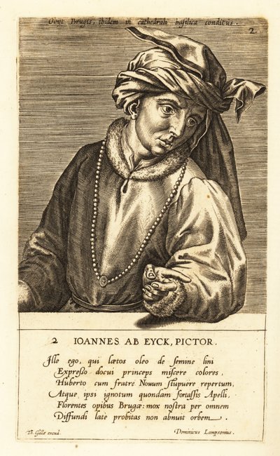 Porträt von Jan van Eyck von Johannes Wierix