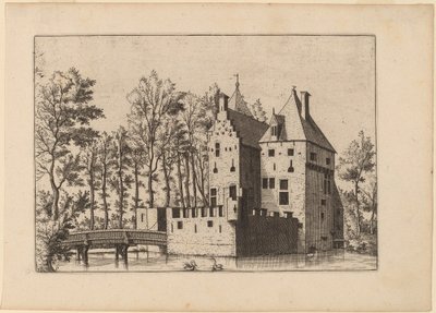 Schloss mit Zugbrücke von Johannes and Lucas van Doetechum after Master of the Small Landscapes