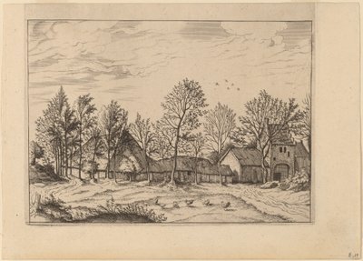 Bauernhof mit Tor von Johannes and Lucas van Doetechum after Master of the Small Landscapes