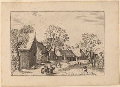 Bauernhöfe und Schuppen von Johannes and Lucas van Doetechum after Master of the Small Landscapes
