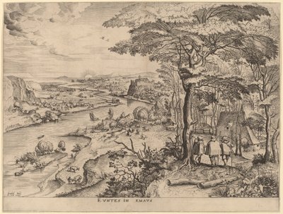 Euntes in Emaus (Die Pilger nach Emmaus) von Johannes and Lucas van Doetechum after Pieter Bruegel the Elder