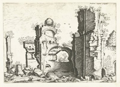 Ansicht von Ruinen, möglicherweise die Thermen von Caracalla von Johannes of Lucas van Doetechum (attributed to)