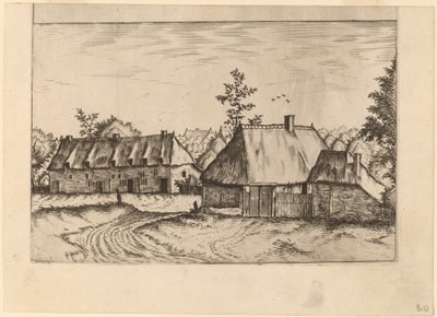 Bauernhof und Häuserreihe von Johannes van Doetechum, the Elder and Lucas