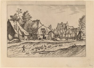 Bauernhöfe in einem Dorf von Johannes van Doetechum, the Elder and Lucas