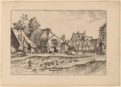Höfe in einem Dorf von Johannes van Doetechum, the Elder and Lucas
