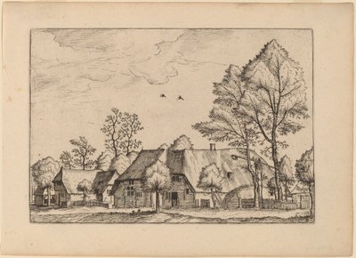Großer Bauernhof mit Ziehbrunnen von Johannes van Doetechum, the Elder and Lucas