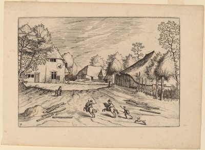 Der Schwanenwirt mit Bauernhöfen von Johannes van Doetechum, the Elder and Lucas
