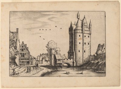 Stadttor mit Landhäusern von Johannes van Doetechum, the Elder and Lucas