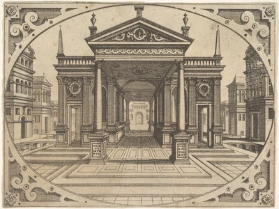 Tafel aus Scenographiae, ca. 1560 von Johannes van Doetecum I