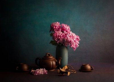 Rosa Chrysantheme Teestunde von John-Mei Zhong