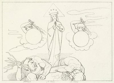 Die kämpfende Kirche, Paradies, Gesang 25 (Gravur) von John (after) Flaxman