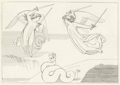 Das Tal, Fegefeuer, Gesang 8 von John (after) Flaxman