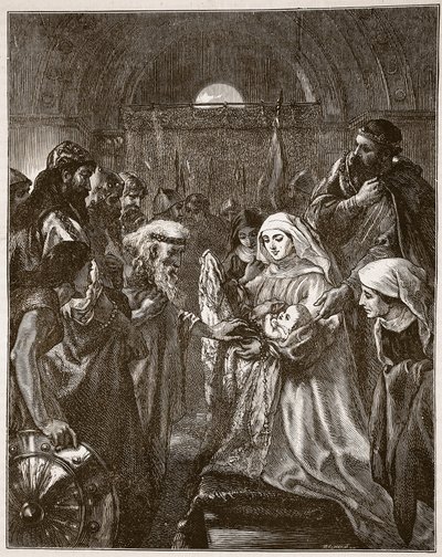 Edward stellt seinen neugeborenen Sohn den Walisern vor, Illustration aus 
