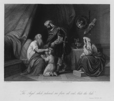 Jakob segnet Ephraim und Manasse, Genesis XLVIII von John (after) Gilbert