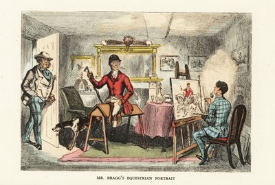 Englischer Gentleman in Jagdkleidung lässt sein Porträt malen von John (after) Leech