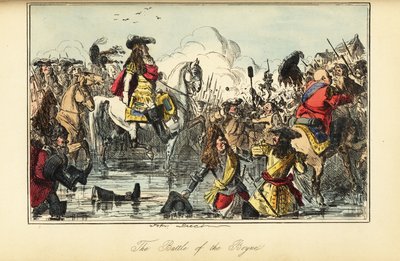 König Wilhelm II. überquert den Fluss in der Schlacht am Boyne, Irland von John (after) Leech