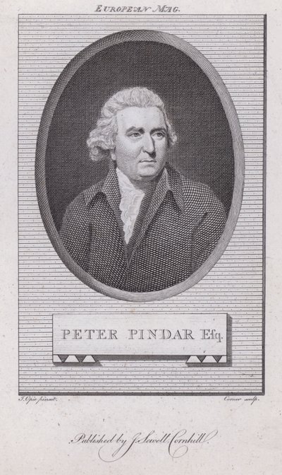 John Wolcot, englischer Arzt und Satiriker, der unter dem Pseudonym Peter Pindar schrieb (Stich) von John (after) Opie