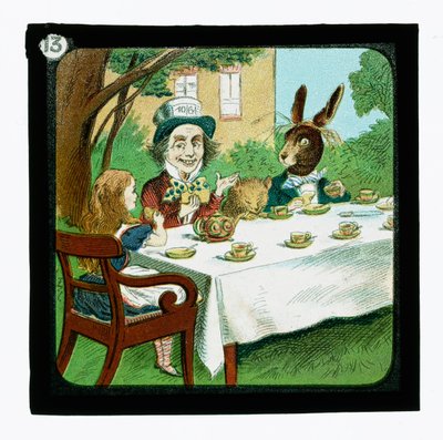 Alice im Wunderland, farbige Laternenbilder von John (after) Tenniel