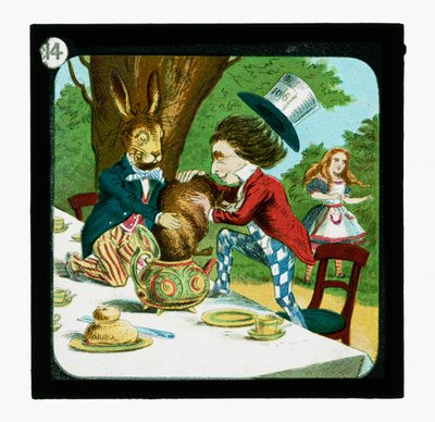 Alice im Wunderland, farbige Laternenbilder von John (after) Tenniel
