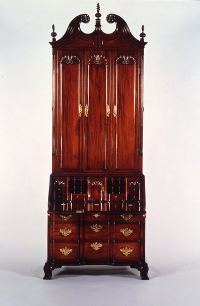 Der Nicholas Brown Chippendale Block-und-Schalen-Schreibtisch und Bücherschrank, ca. 1760-70 von John (attr. to) Goddard