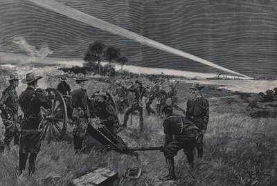 Amerikanische Truppen landen in der Bucht von Daiquiri, Artillerie eröffnet das Feuer, 24. Juni von Walter Charles Mills
