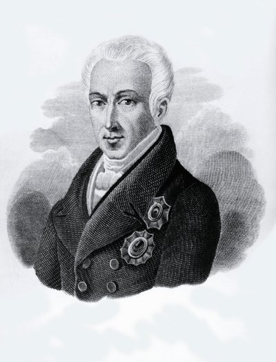 Porträt von Graf Ioannis Antonios Kapodistrias (1776-1831), Präsident der Griechischen Republik von 1828 bis 1831, Gravur von Walter Charles Mills