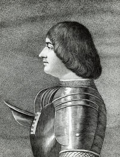 Porträt von Ludovico Sforza, bekannt als Il Moro (1452-1508), Herzog von Mailand, Gravur von Walter Charles Mills