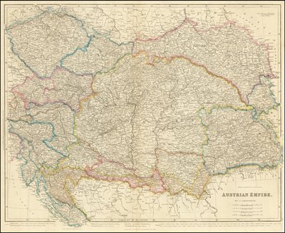 Karte des österreichischen Kaiserreichs von 1858 von John Arrowsmith von John Arrowsmith