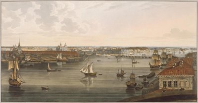 Blick auf die Admiralität, alte St. Isaacs-Kathedrale, englische Uferpromenade und Akademie der Wissenschaften von Vas von John Augustus Atkinson