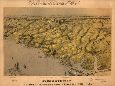 Vogelperspektive von North und South Carolina und einem Teil von Georgia von John Bachmann