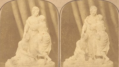 Paar früher Stereographien britischer Statuen, 1850er-1910er von John Browning