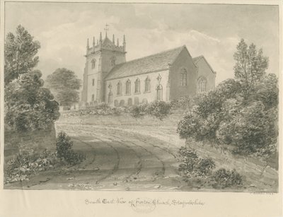 Horton Kirche: Sepia-Zeichnung von John Buckler