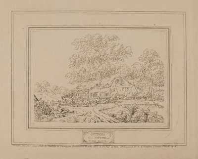 Cottages aus der Natur (mit zentralem Baum) von John Burton