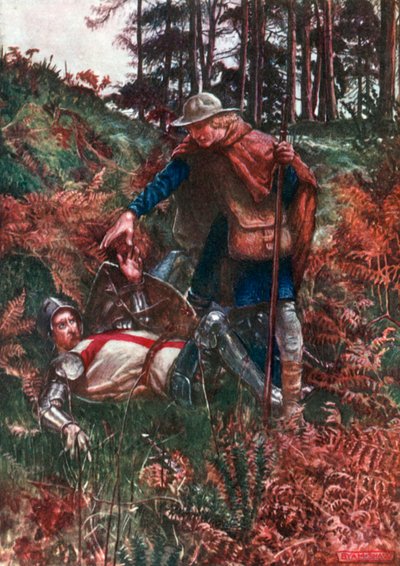 Faithful hilft Christian nach seinem Fall von John Byam Liston Shaw