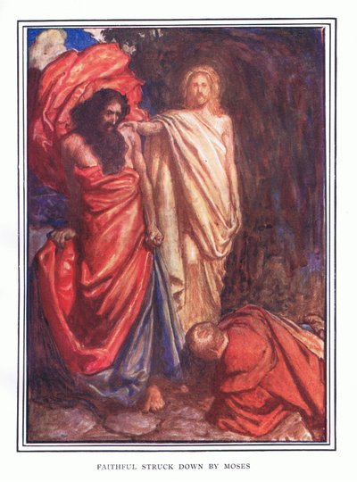 Der Gläubige von Moses niedergeschlagen von John Byam Liston Shaw